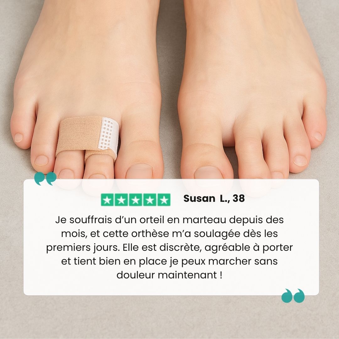 Strap Correcteur Orteil en Griffe – Orthèse Réglable pour Soulager la Douleur et Redresser les Orteils Déformés