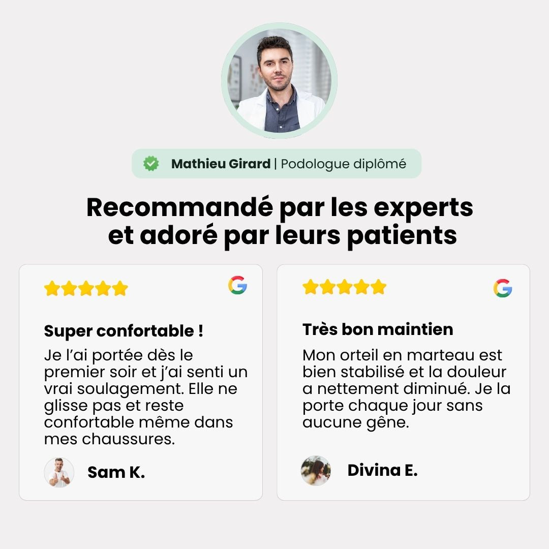 Strap Correcteur Orteil en Griffe – Orthèse Réglable pour Soulager la Douleur et Redresser les Orteils Déformés