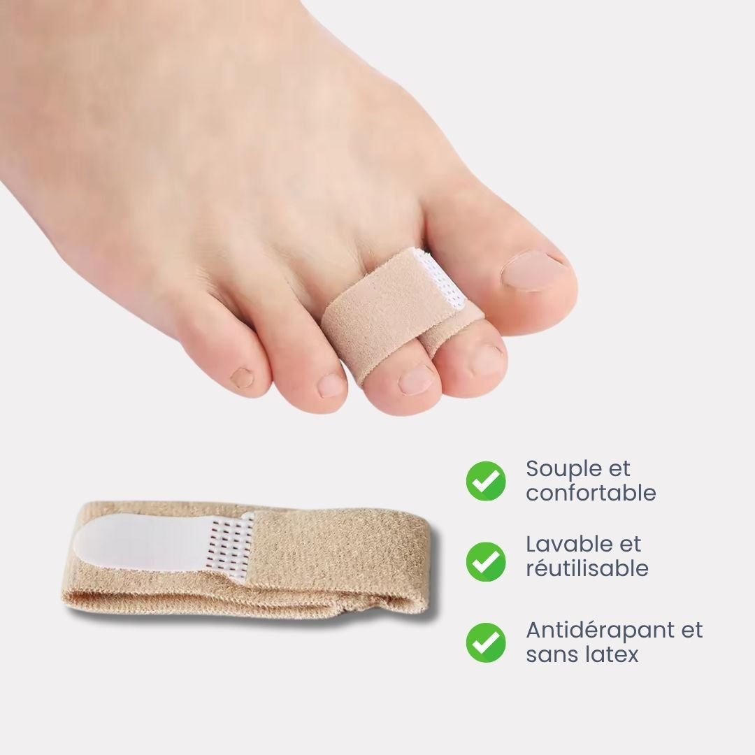 Strap Correcteur Orteil en Griffe – Orthèse Réglable pour Soulager la Douleur et Redresser les Orteils Déformés