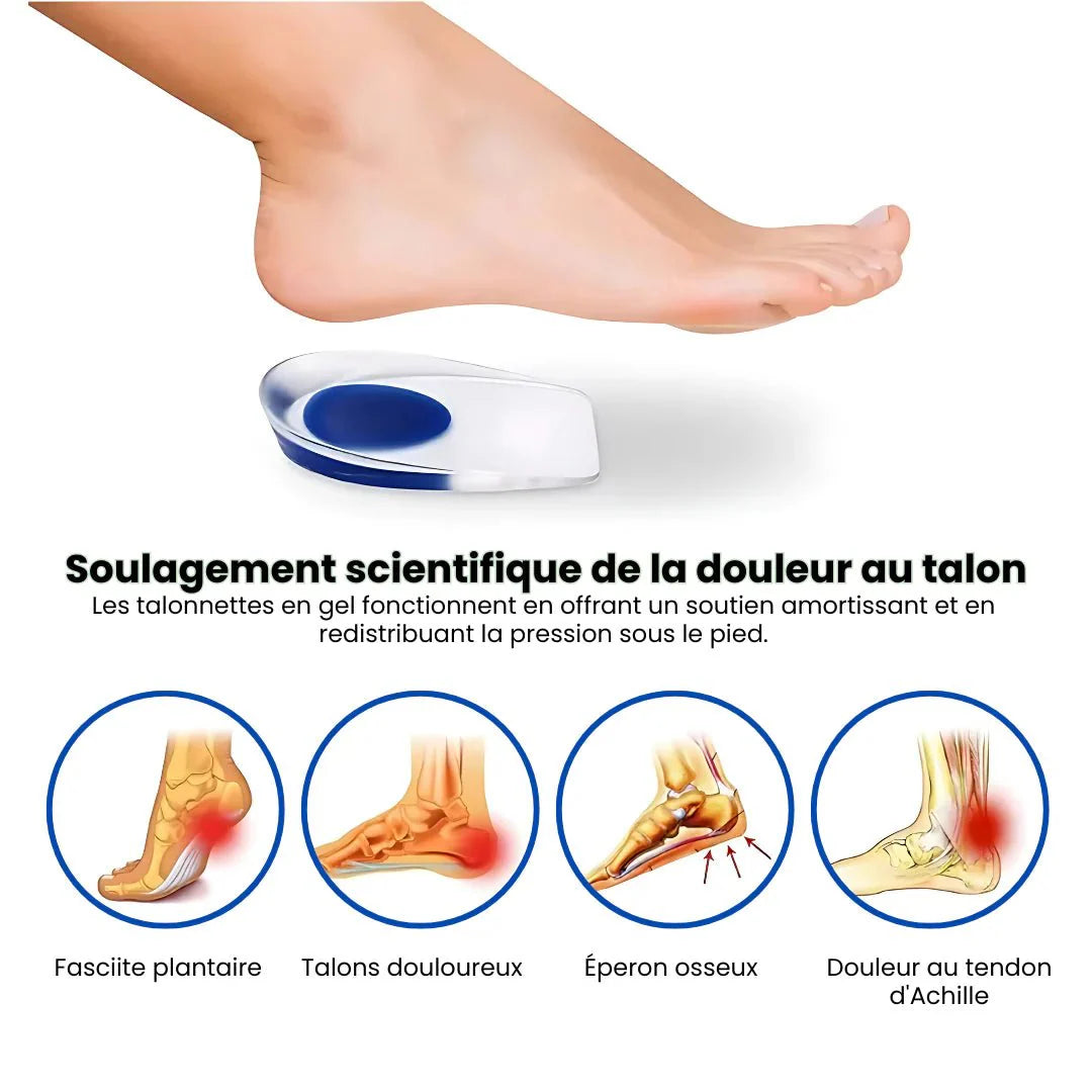 Talonnette en Silicone Confort Plus – Absorption des Chocs & Protection du Talon au Quotidien